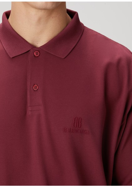 Bordo Polo Yaka Logo Nakışlı T-Shirt indirimleri