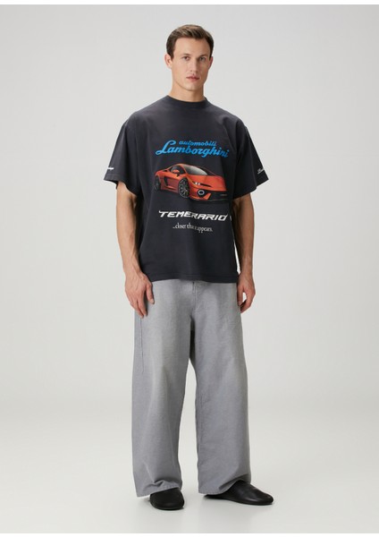 Siyah Lamborghini Baskılı T-Shirt fiyatları