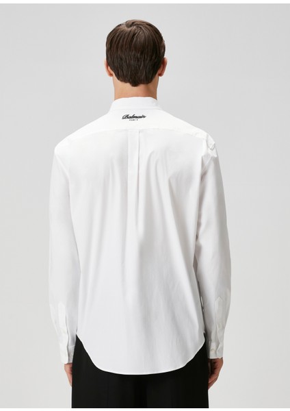 Beyaz Logo Nakışlı Gömlek fırsatları