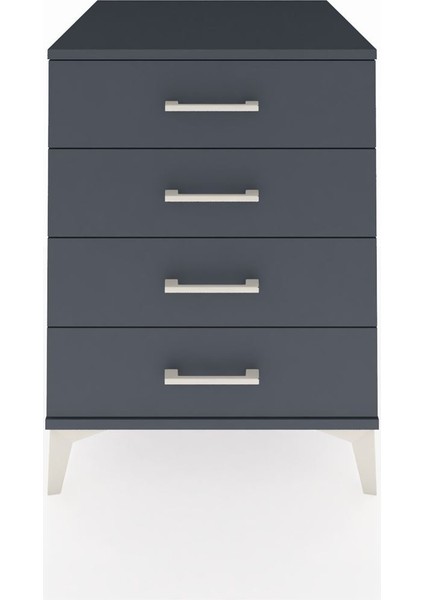 Kronos Komodin 4 Çekmeceli 60X59X80 Antrasit-Antrasit