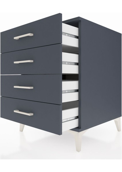 Kronos Komodin 4 Çekmeceli 60X59X80 Antrasit-Antrasit indirimleri