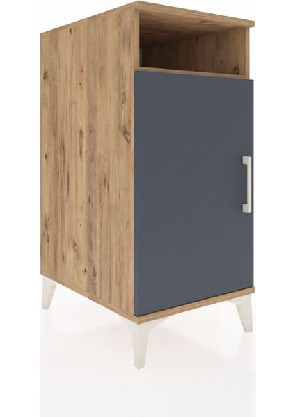 Kronos Komodin 3 Raflı Tek Kapaklı 44X59X96 Çam-Antrasit fiyatları