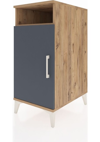 Kronos Komodin 3 Raflı Tek Kapaklı 44X59X96 Çam-Antrasit modelleri