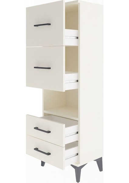 Arges Dolap Tek Raflı 4 Çekmeceli 44X30X134 Aytaşı-Aytaşı fırsatları