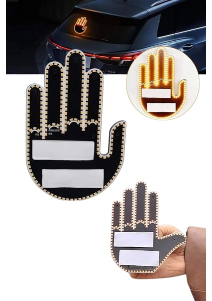 Uzaktan Kumandalı El Orta Parmak LED Araç Camına Özel modelleri