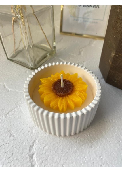 Ayçiçeği Temalı Dekoratif Aromaterapi Kokulu Mum