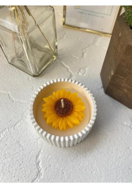 Ayçiçeği Temalı Dekoratif Aromaterapi Kokulu Mum fiyatları