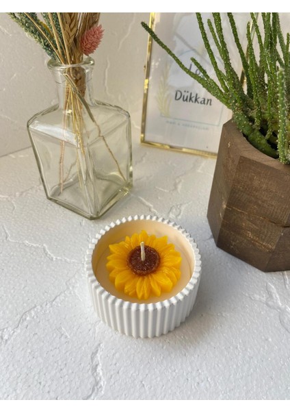 Ayçiçeği Temalı Dekoratif Aromaterapi Kokulu Mum indirimleri