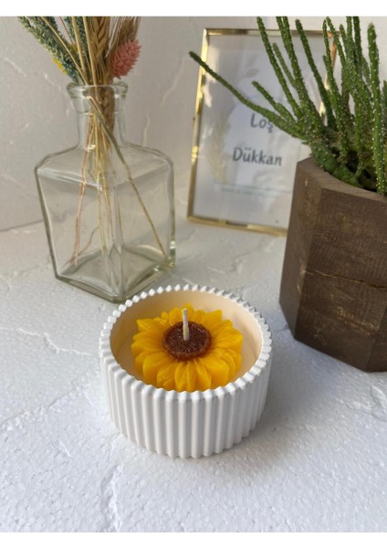 Ayçiçeği Temalı Dekoratif Aromaterapi Kokulu Mum