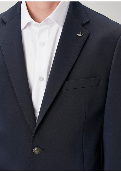 Lacivert Örme Blazer