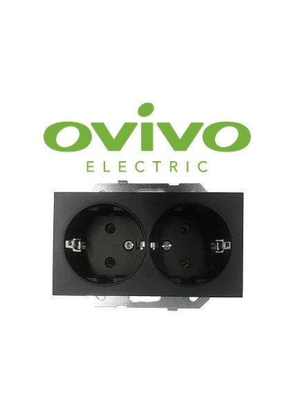 Metalik Siyah Ikili Topraklı Priz Çerçevesiz Grano - Priz ve Anahtar Için Uyumlu Çerçeve fiyatları