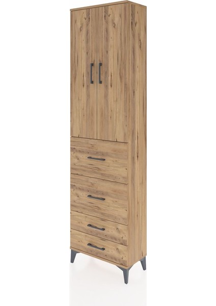 Arges Dolap 3 Raflı 4 Çekmeceli 2 Kapaklı 60X30X221 Çam-Çam modelleri