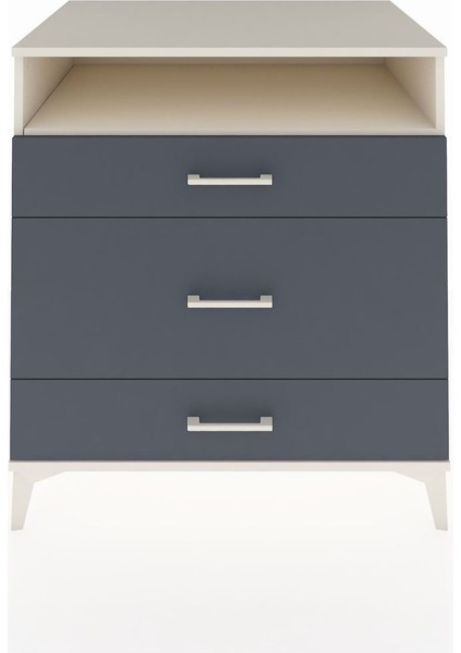 Kronos Şifonyer Tek Raflı 3 Çekmeceli 88X59X96 Aytaşı-Antrasit