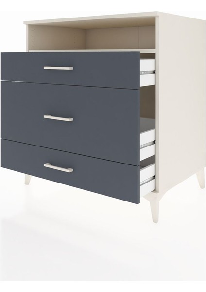 Kronos Şifonyer Tek Raflı 3 Çekmeceli 88X59X96 Aytaşı-Antrasit fırsatları