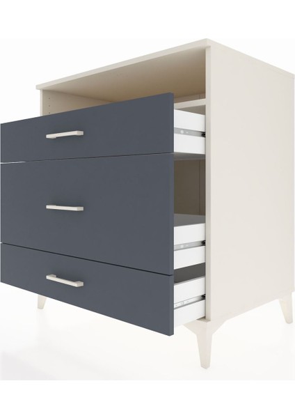 Kronos Şifonyer Tek Raflı 3 Çekmeceli 88X59X96 Aytaşı-Antrasit indirimleri