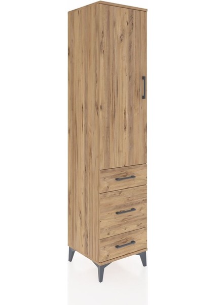 Hyperion Dolap 4 Raflı 3 Çekmeceli Tek Kapaklı 44X44X195 Çam-Çam fiyatları