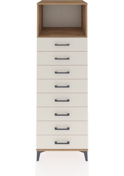 Kronos Dolap Tek Raflı 8 Çekmeceli 60X59X182 Çam-Aytaşı