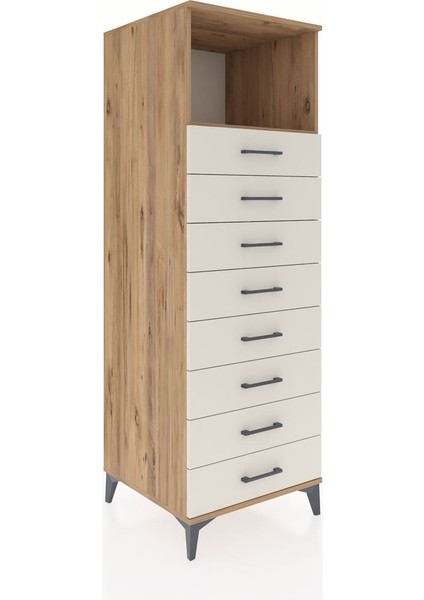 Kronos Dolap Tek Raflı 8 Çekmeceli 60X59X182 Çam-Aytaşı fiyatları