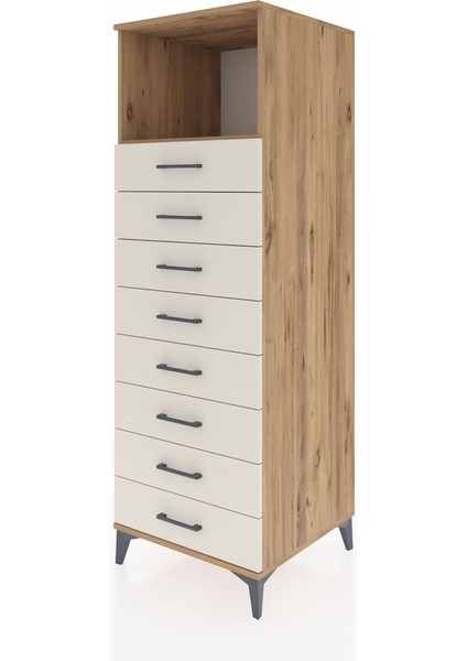 Kronos Dolap Tek Raflı 8 Çekmeceli 60X59X182 Çam-Aytaşı modelleri