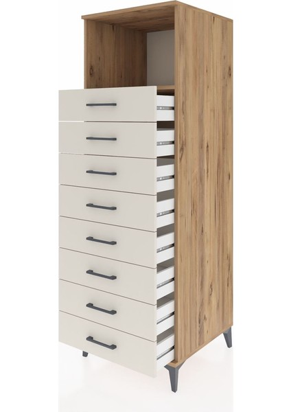 Kronos Dolap Tek Raflı 8 Çekmeceli 60X59X182 Çam-Aytaşı fırsatları