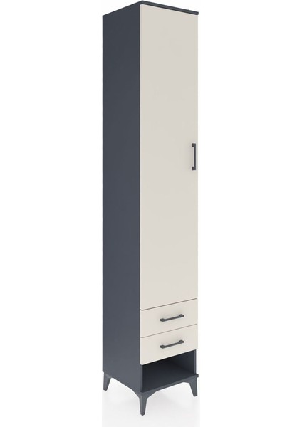 Hyperion Dolap 5 Raflı 2 Çekmeceli Tek Kapaklı 44X44X243 Antrasit-Aytaşı fiyatları