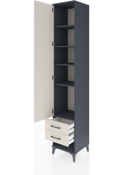 Hyperion Dolap 5 Raflı 2 Çekmeceli Tek Kapaklı 44X44X243 Antrasit-Aytaşı fırsatları