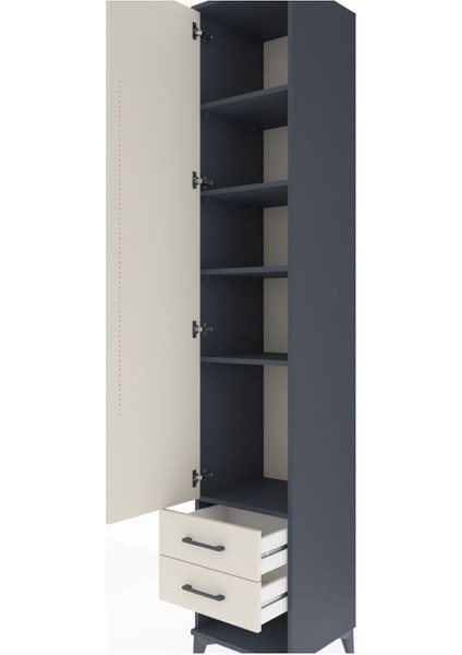 Hyperion Dolap 5 Raflı 2 Çekmeceli Tek Kapaklı 44X44X243 Antrasit-Aytaşı indirimleri