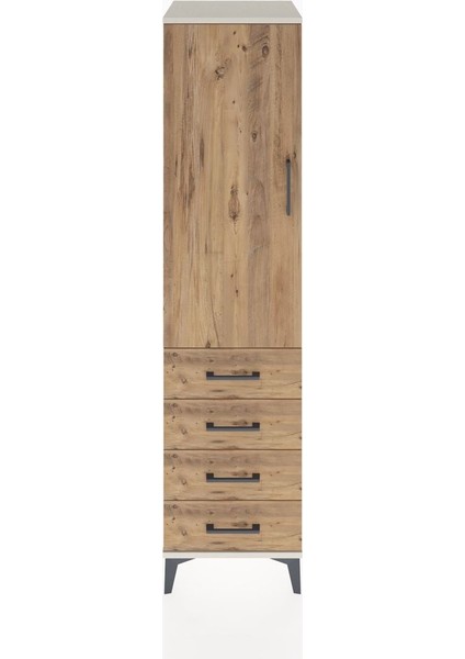 Hyperion Dolap 2 Raflı 4 Çekmeceli Tek Kapaklı 44X44X182 Aytaşı-Çam