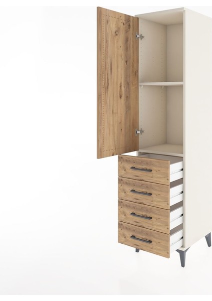 Hyperion Dolap 2 Raflı 4 Çekmeceli Tek Kapaklı 44X44X182 Aytaşı-Çam fırsatları