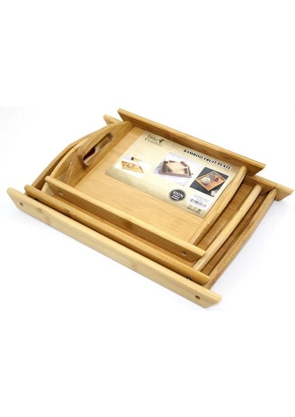 3'lü Bambu Tepsi Model 2