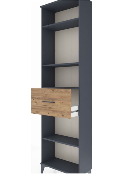 Arges Dolap 4 Raflı Tek Çekmeceli 60X30X221 Antrasit-Çam indirimleri