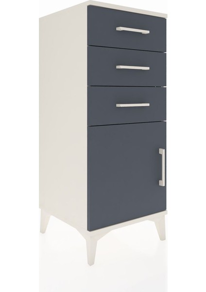 Hyperion Komodin Tek Raflı 3 Çekmeceli Tek Kapaklı 44X44X106 Aytaşı-Antrasit fiyatları