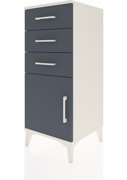 Hyperion Komodin Tek Raflı 3 Çekmeceli Tek Kapaklı 44X44X106 Aytaşı-Antrasit modelleri