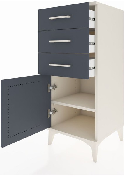 Hyperion Komodin Tek Raflı 3 Çekmeceli Tek Kapaklı 44X44X106 Aytaşı-Antrasit fırsatları