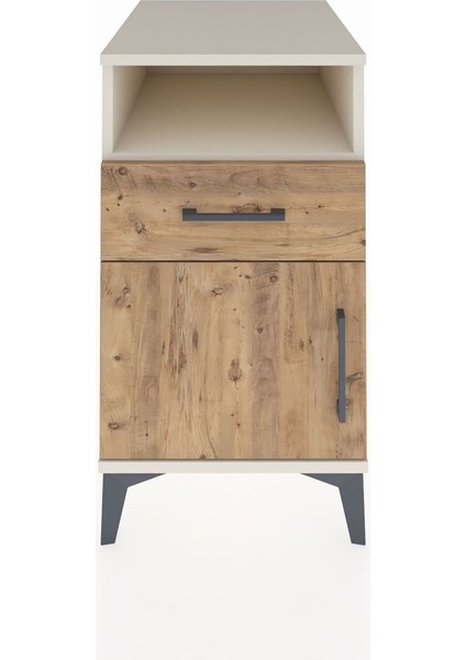 Kronos Komodin Tek Raflı Tek Çekmeceli Tek Kapaklı 44X59X80 Aytaşı-Çam