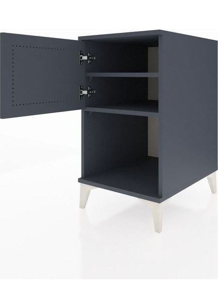 Kronos Komodin 2 Raflı Tek Kapaklı 44X59X80 Antrasit-Antrasit fırsatları