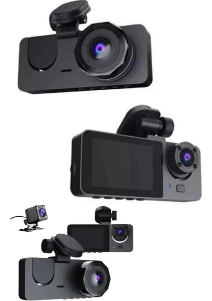 Yol Kayıt Araç Kamerası Hd Dvr 3 Kameralı 2.0in Ekranlı Ön Iç Arka fırsatları