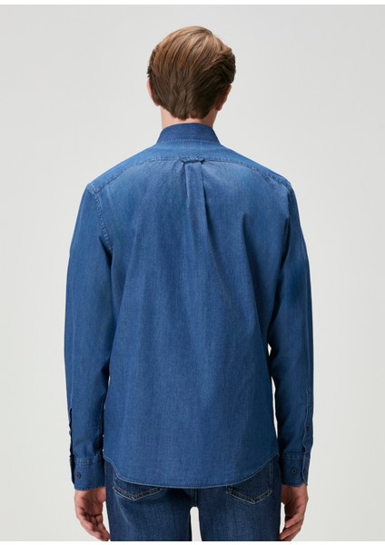 Comfort Fit Lacivert Denim Gömlek indirimleri