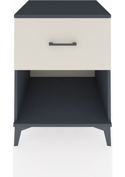 Kronos Komodin Tek Çekmeceli 60X59X80 Antrasit-Aytaşı