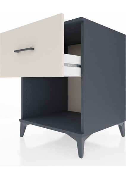 Kronos Komodin Tek Çekmeceli 60X59X80 Antrasit-Aytaşı indirimleri