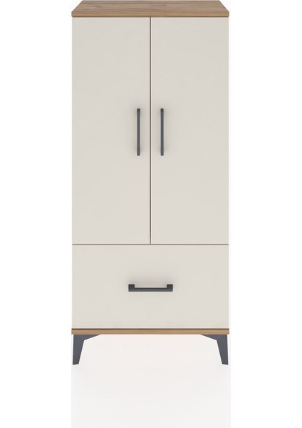 Hyperion Dolap 2 Raflı Tek Çekmeceli 2 Kapaklı 60X44X134 Çam-Aytaşı