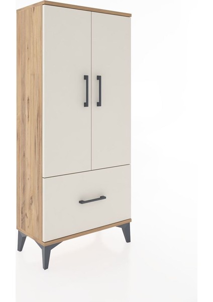 Hyperion Dolap 2 Raflı Tek Çekmeceli 2 Kapaklı 60X44X134 Çam-Aytaşı fiyatları