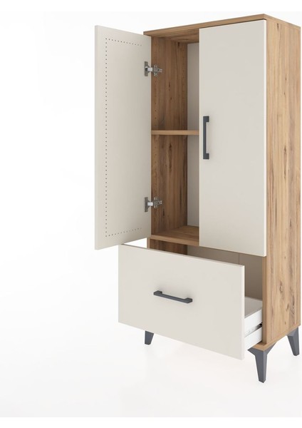 Hyperion Dolap 2 Raflı Tek Çekmeceli 2 Kapaklı 60X44X134 Çam-Aytaşı fırsatları