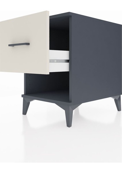 Kronos Komodin Tek Çekmeceli 44X59X64 Antrasit-Aytaşı indirimleri