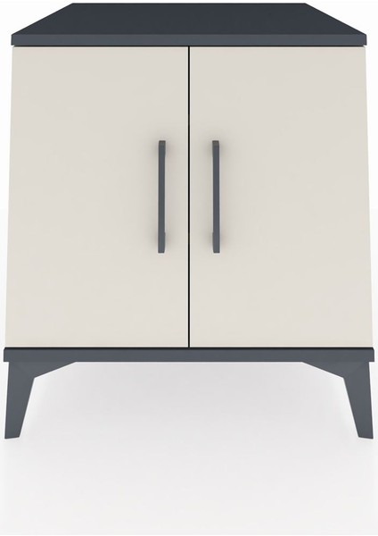 Kronos Komodin 2 Raflı 2 Kapaklı 60X59X64 Antrasit-Aytaşı