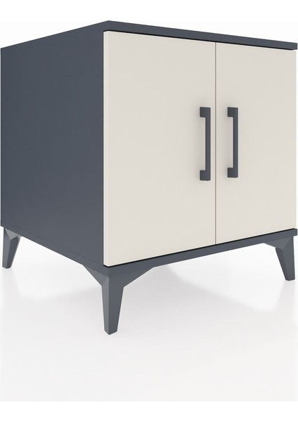 Kronos Komodin 2 Raflı 2 Kapaklı 60X59X64 Antrasit-Aytaşı fırsatları