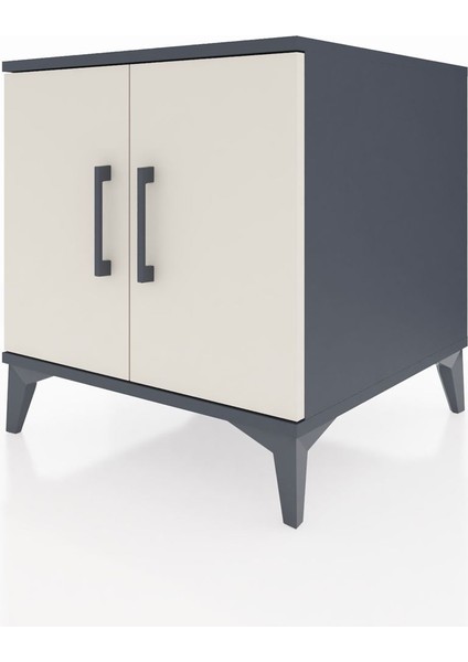 Kronos Komodin 2 Raflı 2 Kapaklı 60X59X64 Antrasit-Aytaşı indirimleri