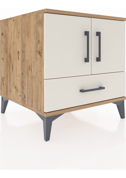 Kronos Komodin 2 Raflı Tek Çekmeceli 2 Kapaklı 60X59X64 Çam-Aytaşı modelleri