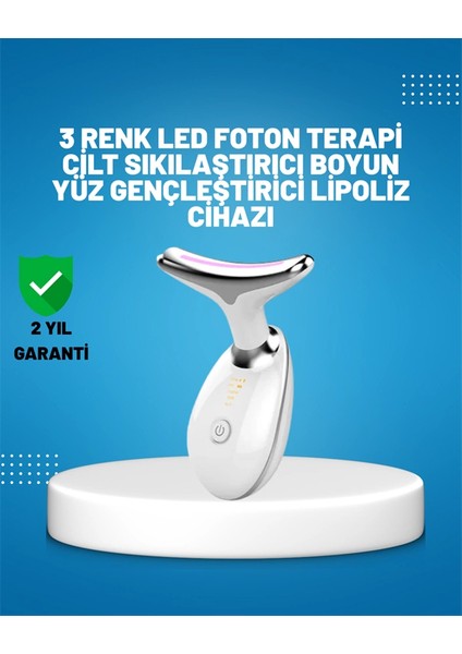 3 Modlu Boyun ve Yüz Bakım Cihazı – Ems, Temizleme, Sıcak Masaj ve Renkli Işık Terapi Özellikli