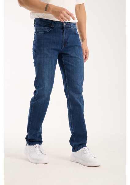Erkek Regular Likralı Esnek Kot Pantolon Jean - %98 Pamuk %2 Lycra fırsatları